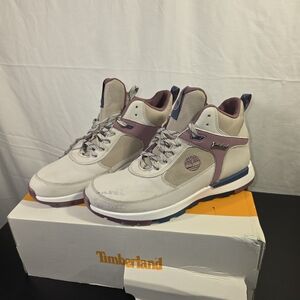 Timberland Beige and Purple Hiking Boots